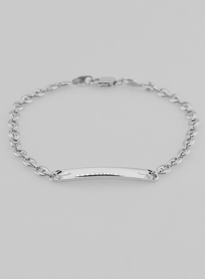 Gourmette de Baptême en Argent Rhodié - 18cm (pic 4)