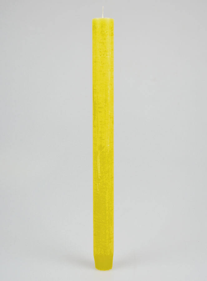 Bougie Teintée Masse 27cm - Jaune (pic 1)