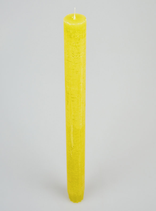 Bougie Teintée Masse 27cm - Jaune (pic 2)