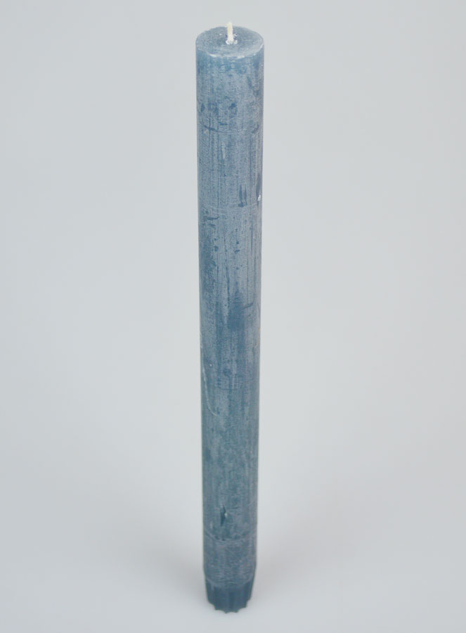 Bougie Teintée Masse 27cm - Bleu Gris (pic 2)