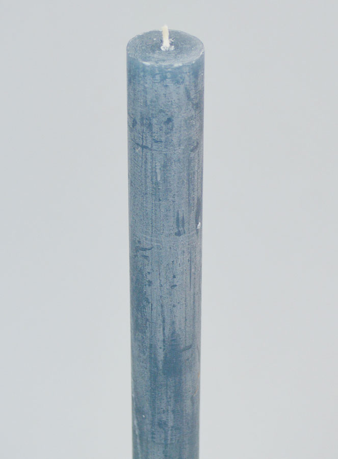Bougie Teintée Masse 27cm - Bleu Gris (pic 4)