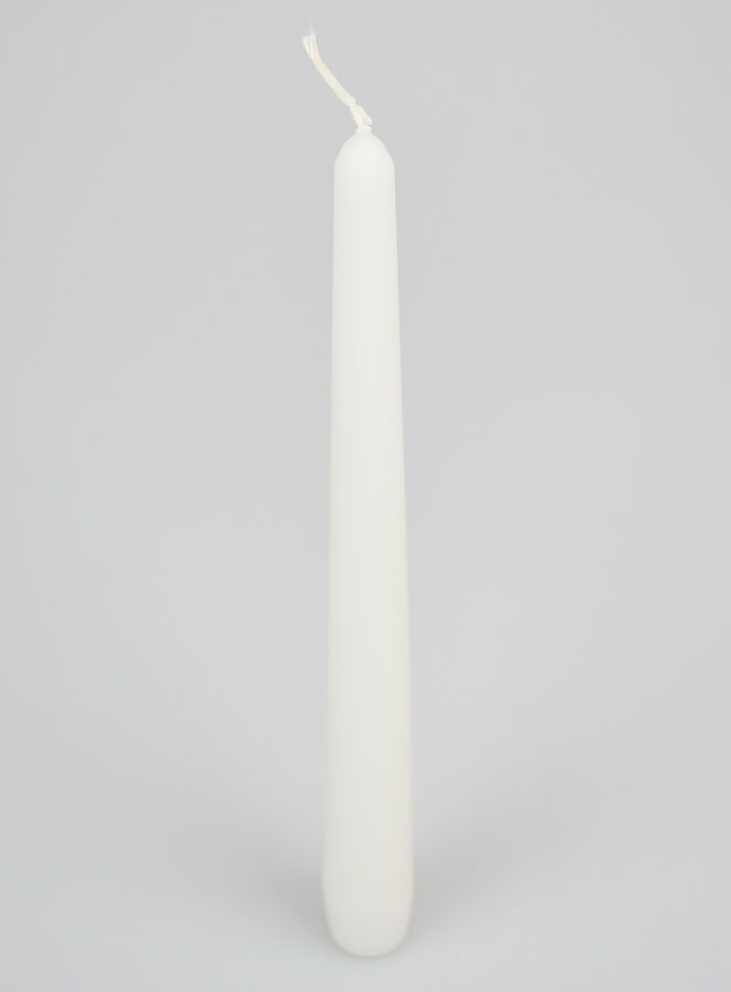 Bougie Teintée Masse Conique 24cm - Blanc (pic 2)