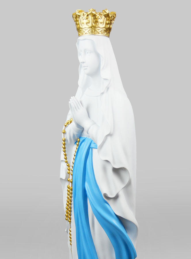 Statue Marie Reine du Ciel  Blanche - 80cm (pic 4)