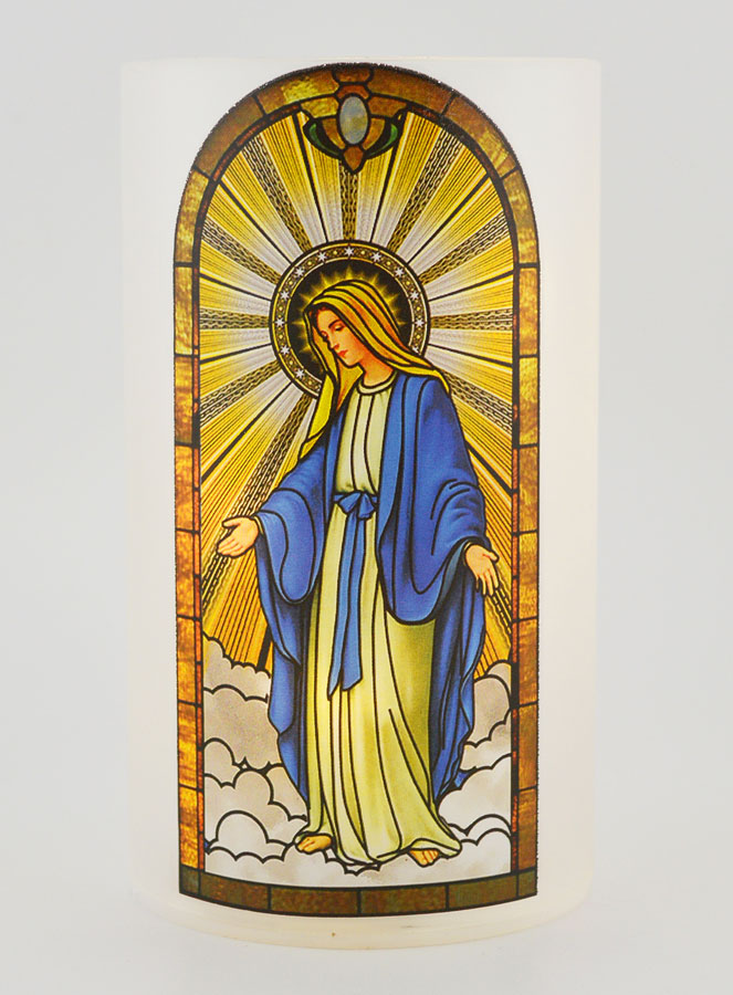 Photophore LED - Vierge Miraculeuse & Prière (pic 1)