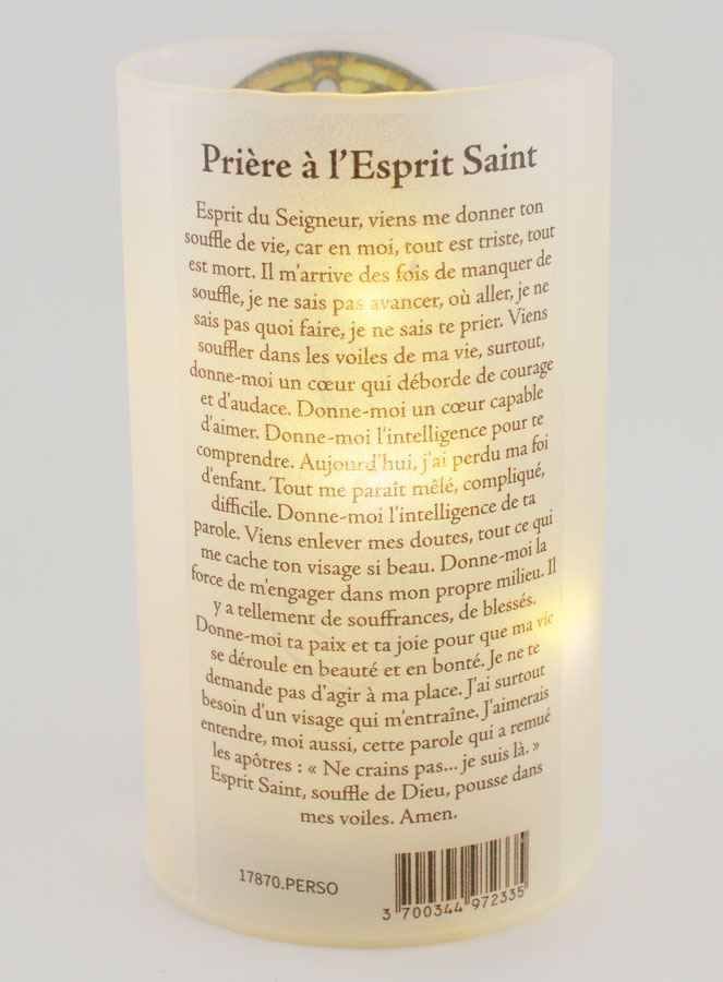 Cadeau de Confirmation - Photophore Prière Esprit Saint (pic 2)