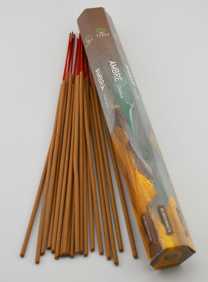 Encens en Bâtonnets Ambre 30g - Sans Charbon (pic 2)
