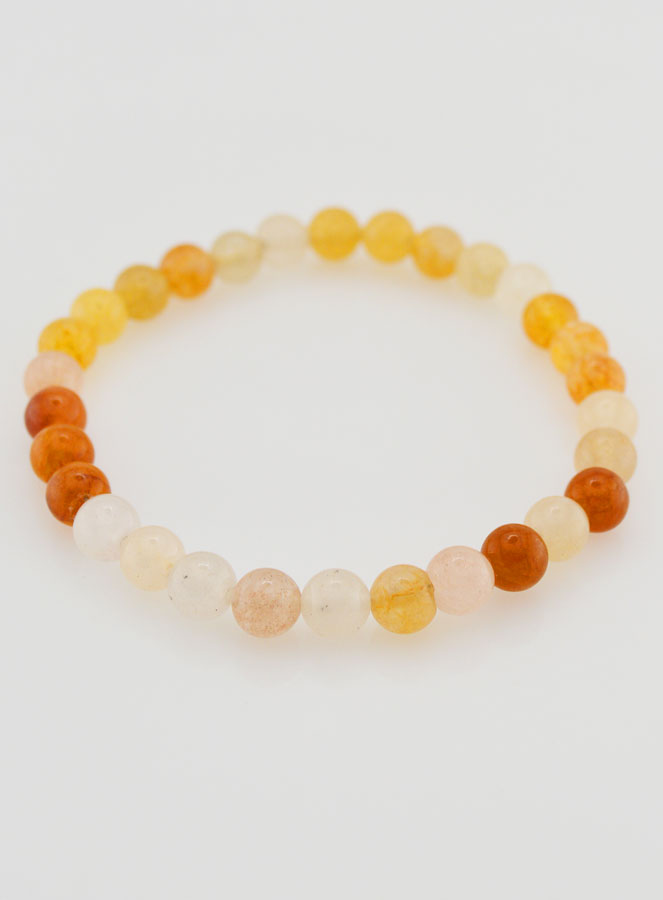 Bracelet en Pierre Naturelle de Jade Multicolore - 6mm (pic 2)