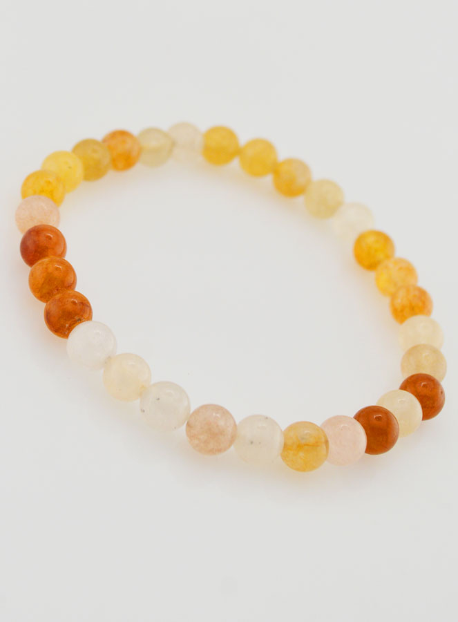 Bracelet en Pierre Naturelle de Jade Multicolore - 6mm (pic 3)