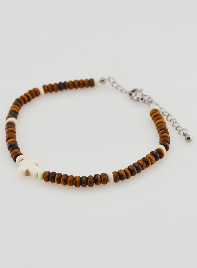 Bracelet Croix et Pierres Marron (pic 3)