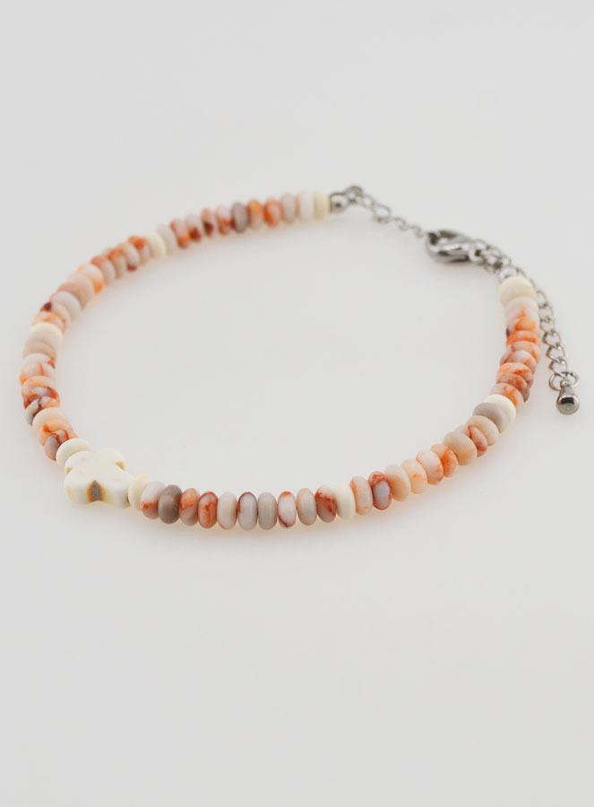 Bracelet Croix et Pierres Granit Rose (pic 3)