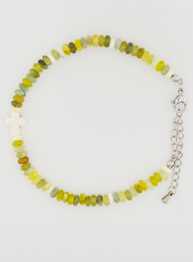 Bracelet Croix et Pierres Vertes (pic 1)