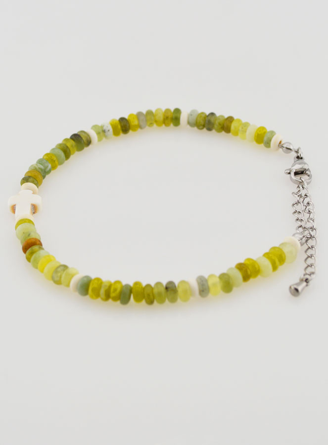 Bracelet Croix et Pierres Vertes (pic 2)