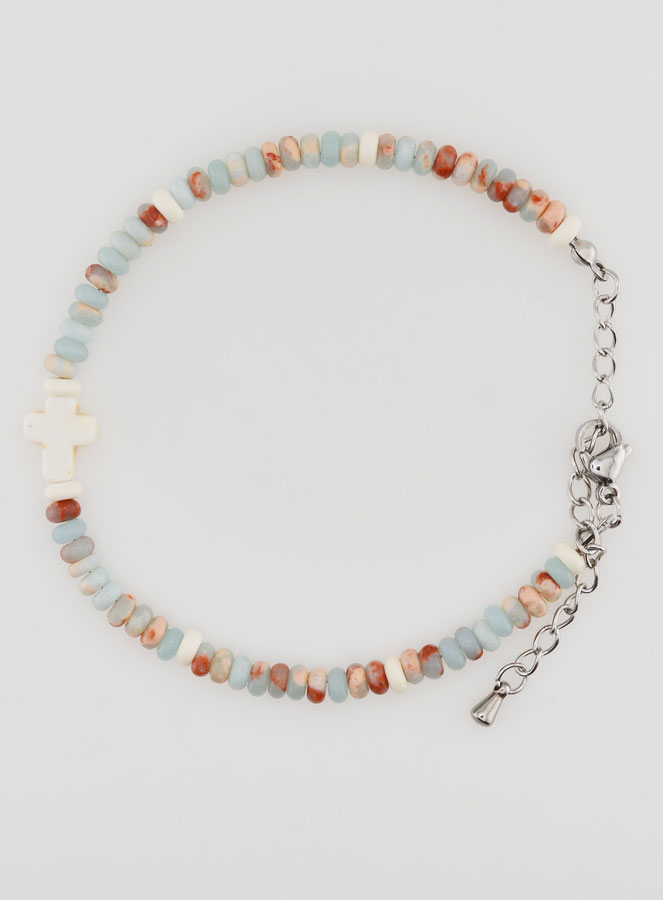 Bracelet Croix et Pierres Pastel (pic 1)