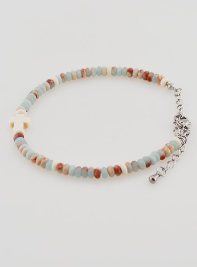 Bracelet Croix et Pierres Pastel (pic 2)