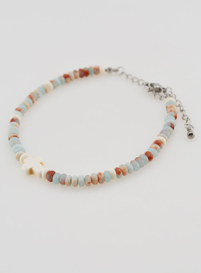 Bracelet Croix et Pierres Pastel (pic 3)