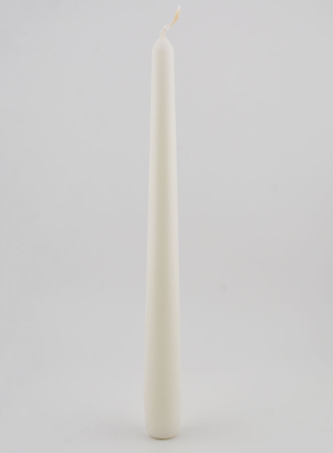 Bougie Teintée Masse Conique 25cm - Blanc (pic 1)