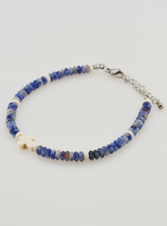 Bracelet Croix et Pierres Bleues (pic 3)