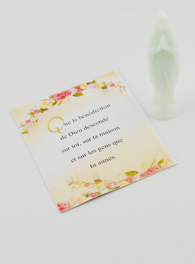 Statue Vierge de Lourdes Fluo Avec Carte - 8cm (pic 3)