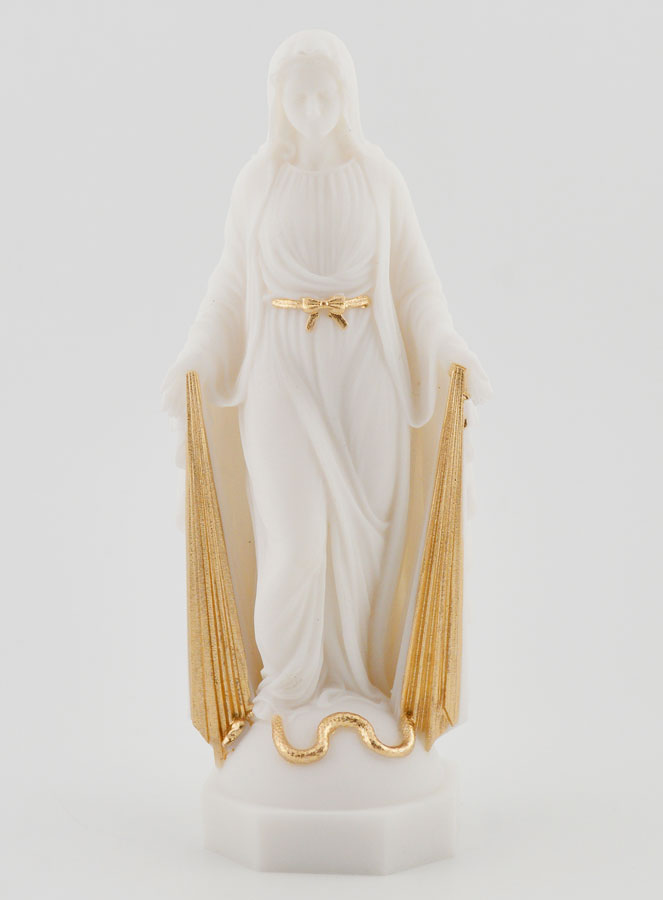 Statue Vierge Miraculeuse aux Rayons Dorés - 12cm (pic 1)
