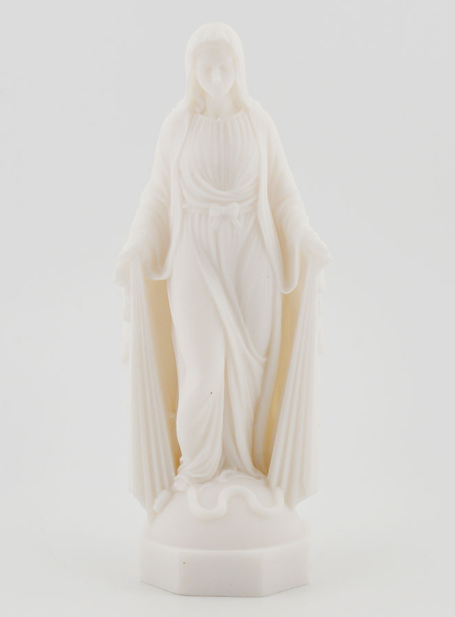 Statue Vierge Miraculeuse en Albâtre - 12cm (pic 1)