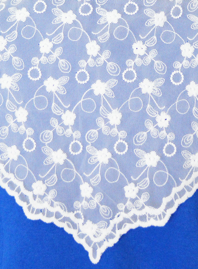 Voile Chrétien - Mantille Brodée Blanc (pic 4)