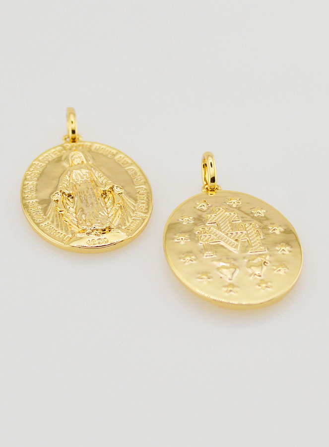 Médaille Miraculeuse Finition Or 18k - 14mm (pic 2)