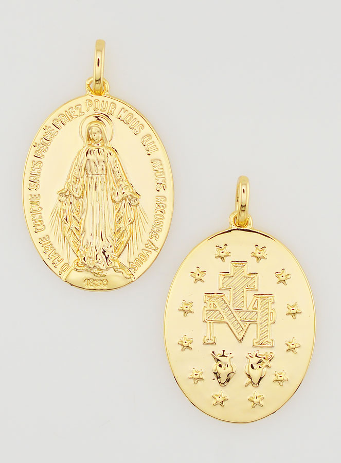 Médaille Miraculeuse Finition Or 18k - 12mm (pic 1)