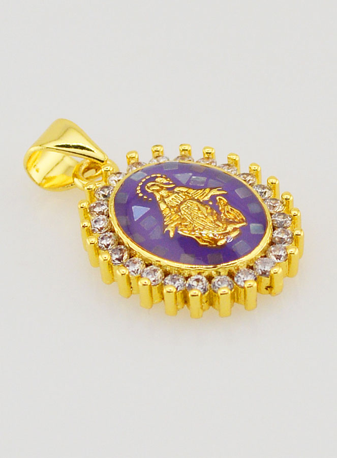 Médaille Vierge Miraculeuse Violet - 17mm (pic 3)