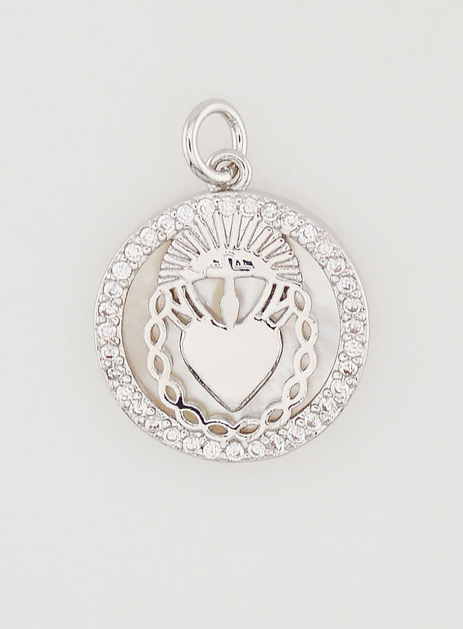 Médaille Ex Voto Nacre & Brillants - 16mm (pic 1)