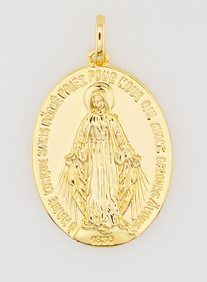 Médaille Miraculeuse Finition Or 18k - 24mm (pic 3)