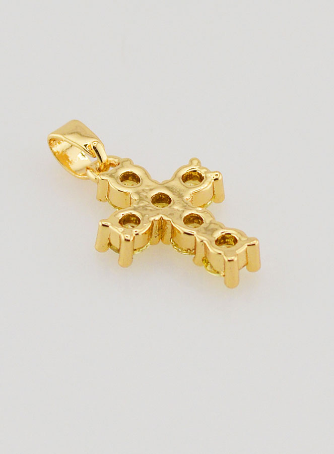 Pendentif Croix Oxydes de Zirconium - Ambre (pic 4)