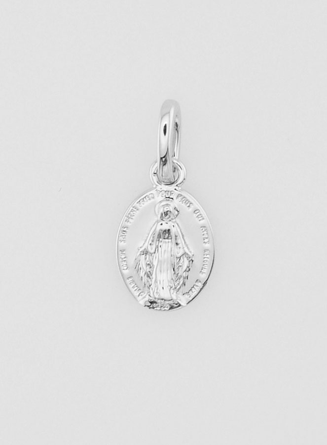 Médaille Miraculeuse Argent Rhodié - 10mm (pic 3)