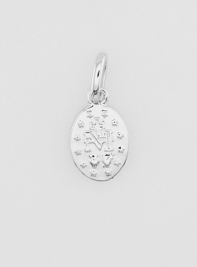 Médaille Miraculeuse Argent Rhodié - 10mm (pic 4)