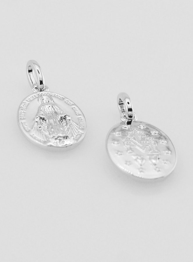 Médaille Miraculeuse Argent Rhodié - 14mm (pic 2)