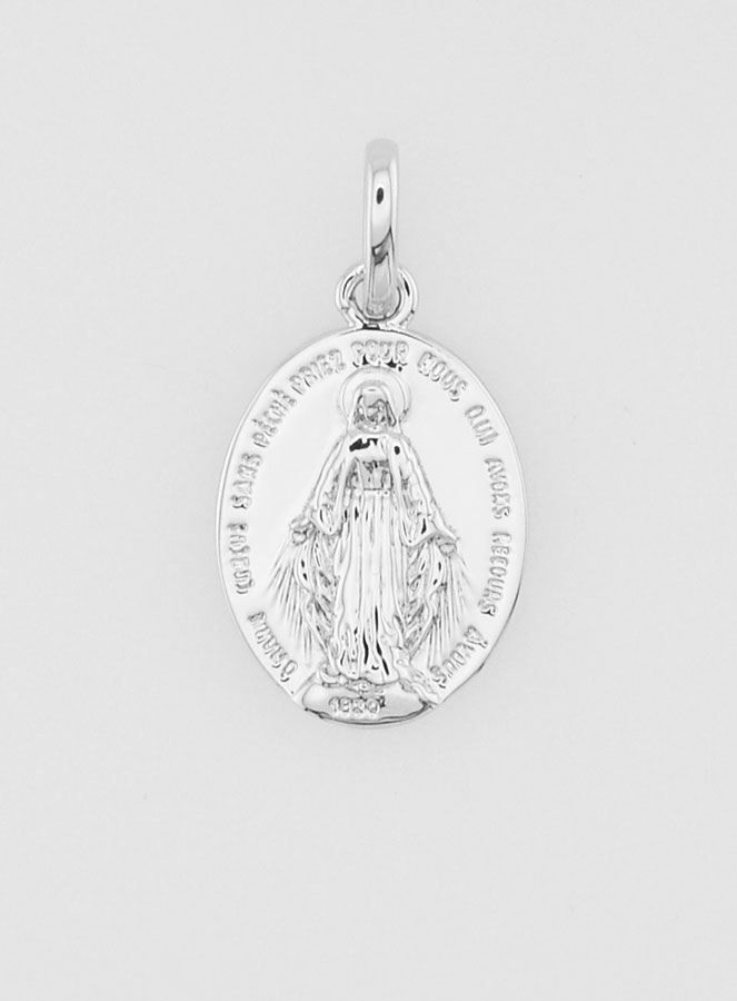 Médaille Miraculeuse Argent Rhodié - 14mm (pic 3)
