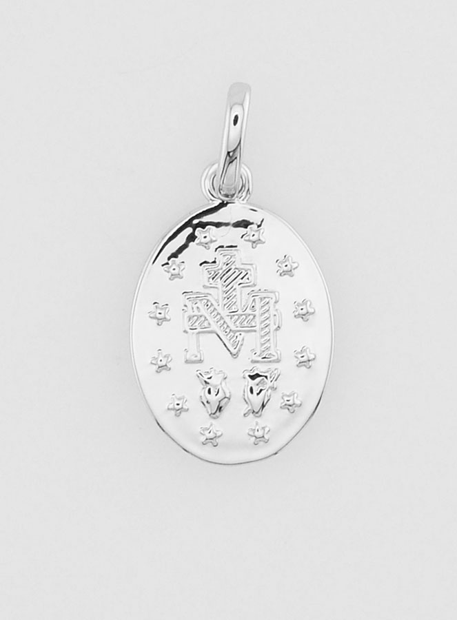 Médaille Miraculeuse Argent Rhodié - 14mm (pic 4)