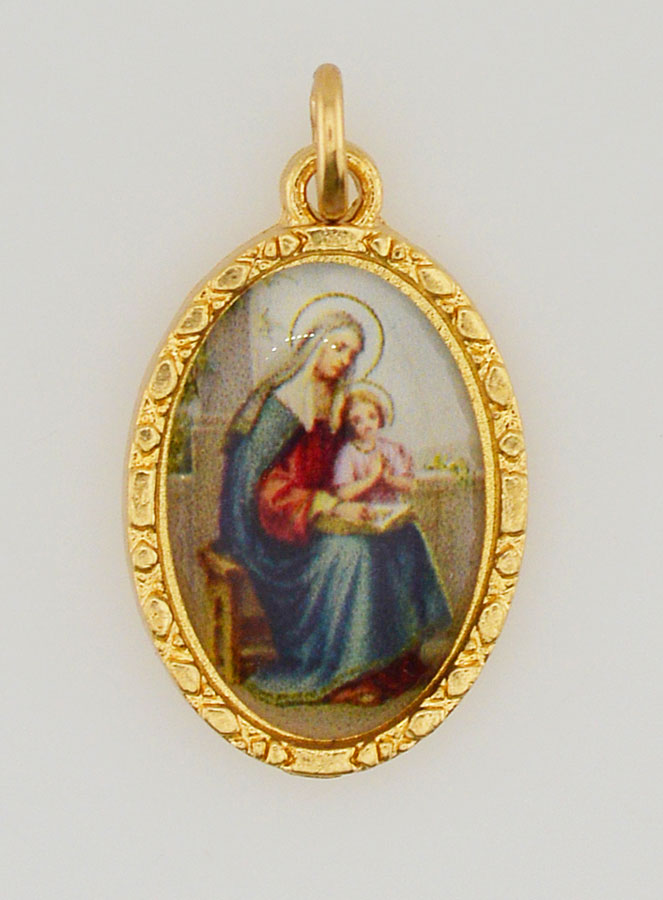Médaille Bord Torsadé 25mm - Sainte Anne (pic 1)