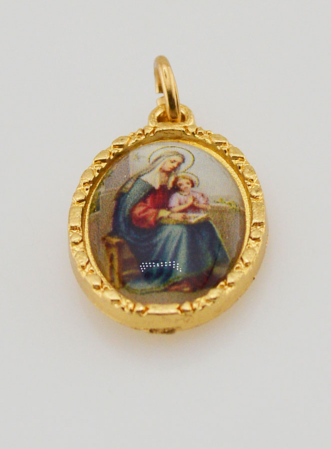 Médaille Bord Torsadé 25mm - Sainte Anne (pic 2)