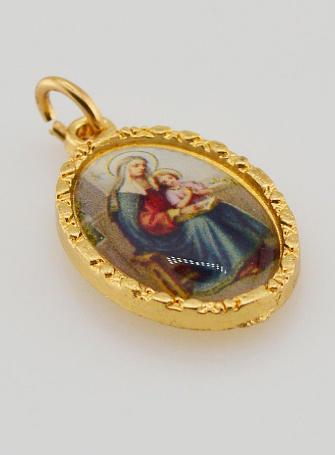 Médaille Bord Torsadé 25mm - Sainte Anne (pic 3)