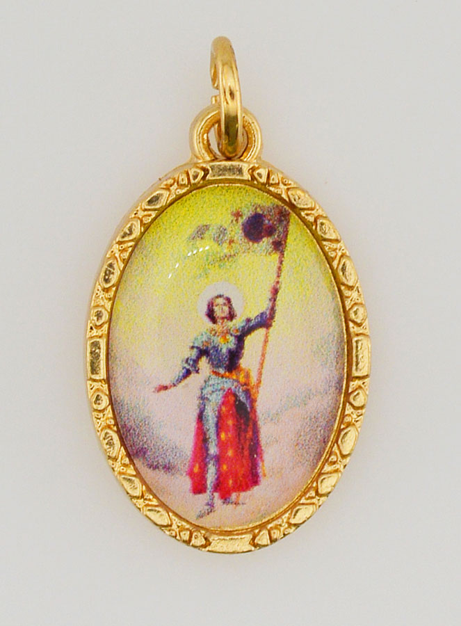 Médaille Bord Torsadé 25mm - Sainte Jeanne d'Arc (pic 1)