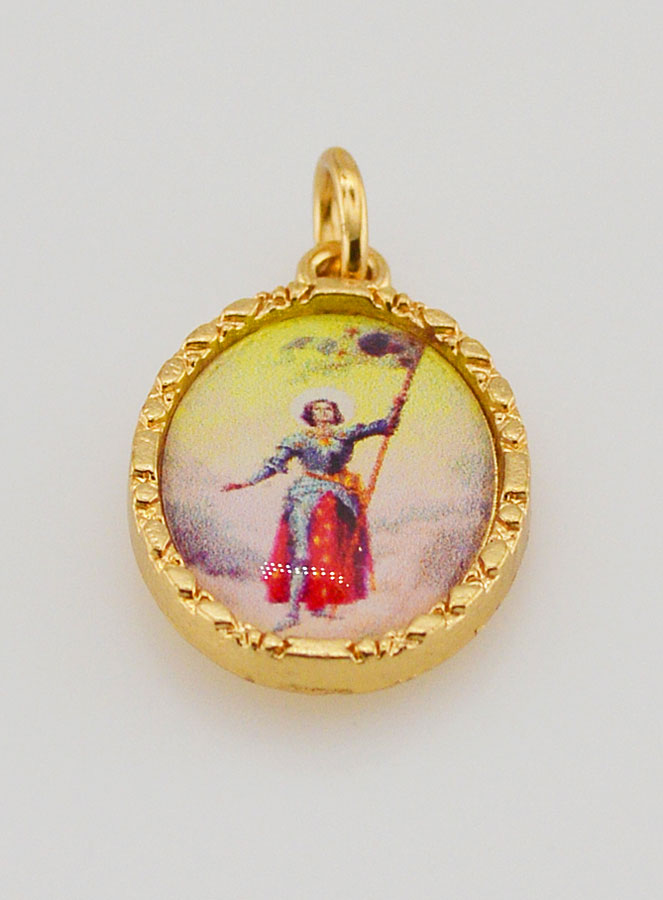 Médaille Bord Torsadé 25mm - Sainte Jeanne d'Arc (pic 2)