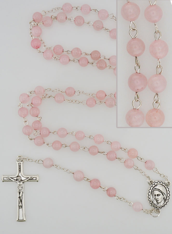 Chapelet Pierres Naturelles - Quartz Rose (pic 1)
