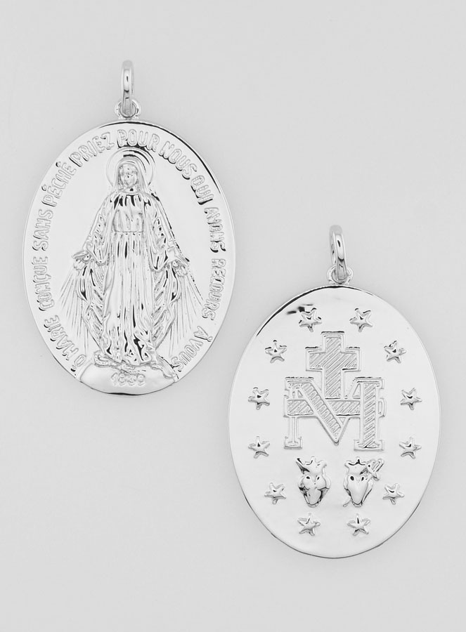Médaille Miraculeuse Rhodiée - 20mm (pic 1)