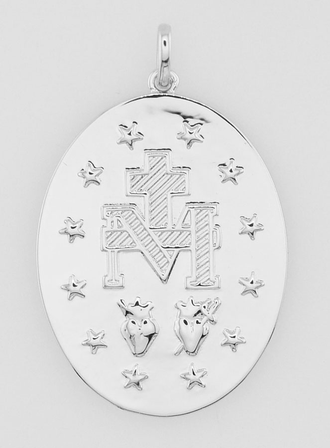 Médaille Miraculeuse Rhodiée - 26mm (pic 4)