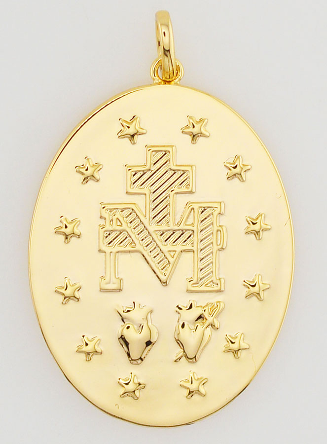 Médaille Miraculeuse Finition Or 18k - 26mm (pic 4)