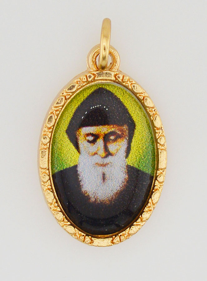 Médaille Bord Torsadé 25mm - Saint Charbel (pic 1)