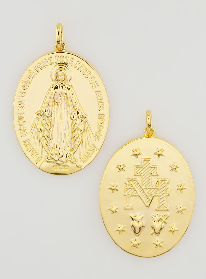Médaille Miraculeuse Finition Or 18k - 20mm (pic 1)