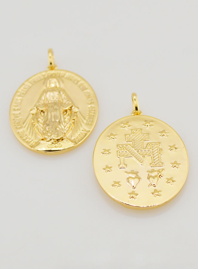 Médaille Miraculeuse Finition Or 18k - 20mm (pic 2)