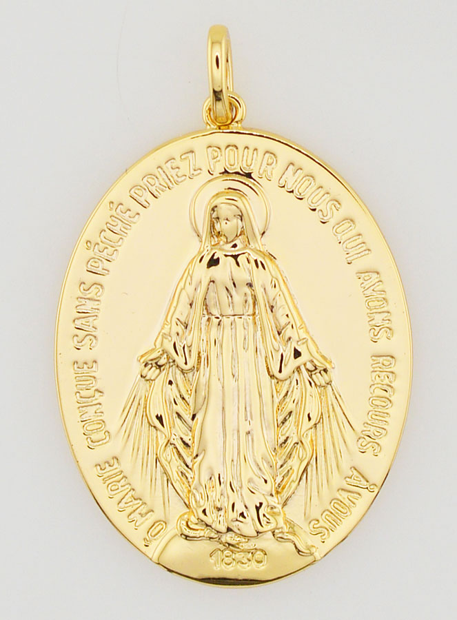 Médaille Miraculeuse Finition Or 18k - 20mm (pic 3)