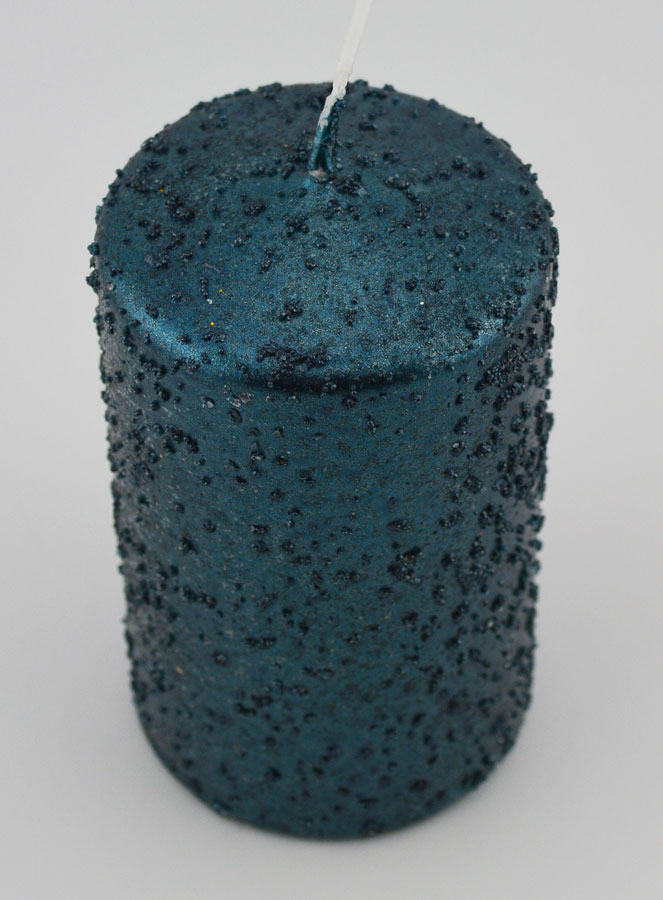 Bougie de Décoration Pailletée - Bleu Vert (pic 2)
